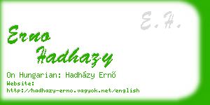 erno hadhazy business card