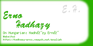 erno hadhazy business card